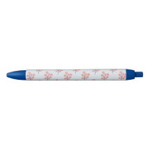 Koraalbloesem Takjes op Misty Blue Patroon