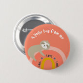 Koraalgleuf op een regenboog van mij ronde button 5,7 cm (Voorkant /achterkant)