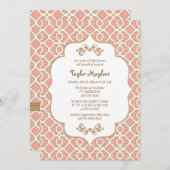 Koraalgoud Marokkaans Vrijgezellenfeest nodigt uit Kaart (Voorkant / Achterkant)