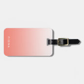 Koraalgradiënt Ombre Gepersonaliseerd Bagagelabel (Voorkant horizontaal)