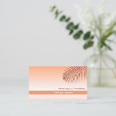 Koraalgradiënt verloopmodern met handpalmlef eenvo visitekaartje (Staand voorkant)