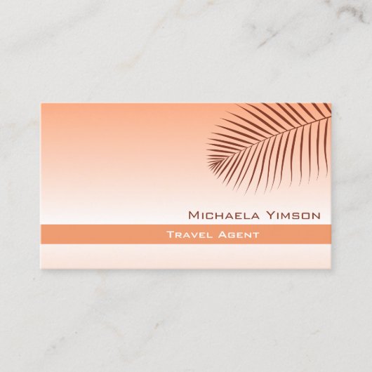 Koraalgradiënt verloopmodern met handpalmlef eenvo visitekaartje (Voorkant)