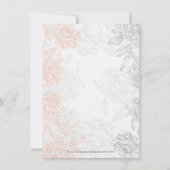 Koraalgrijze  Floral bespaart de datum Save The Date (Achterkant)