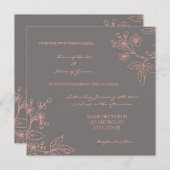 Koraalgrijze Floral Weddenschappen Kaart (Voorkant / Achterkant)