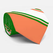 Koraalgroen en ivoren afwisselend gestreept Stropd Stropdas (Opgerold)