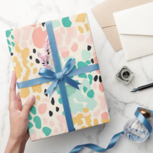 Koraalgroene Pastel Luipaard Vlekken Cadeaupapier