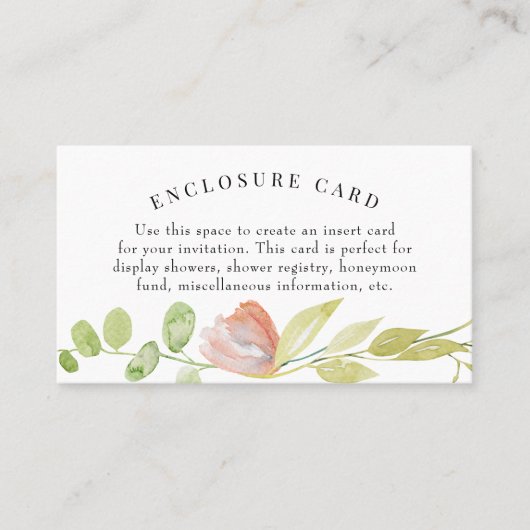 Koraalgroene Waterverf ventilatorbehuizing Kaart Visitekaartje (Voorkant)