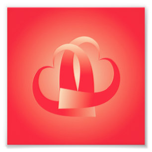 koraalharten knuffelen foto afdruk