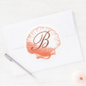 Koraalmonogrammed Zee Shell Sticker (Envelop)
