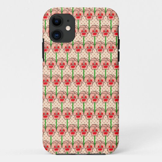 Koraalpansies - patroon met omtrekpapier Case-Mate iPhone case (Achterkant)