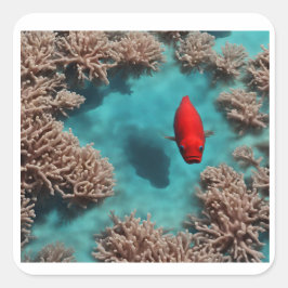 koraalparadijs vierkante sticker
