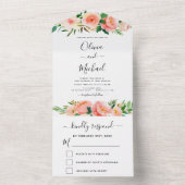 Koraalperbloem Weddenschap RSVP All In One Uitnodiging (Binnen)