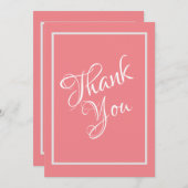  koraalperscript huwelijk bedankkaart (Voorkant / Achterkant)