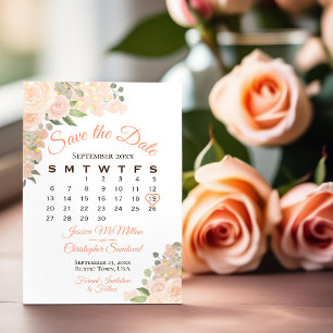 KoraalperWaterverf Floral Wedding Agenda Save The Date