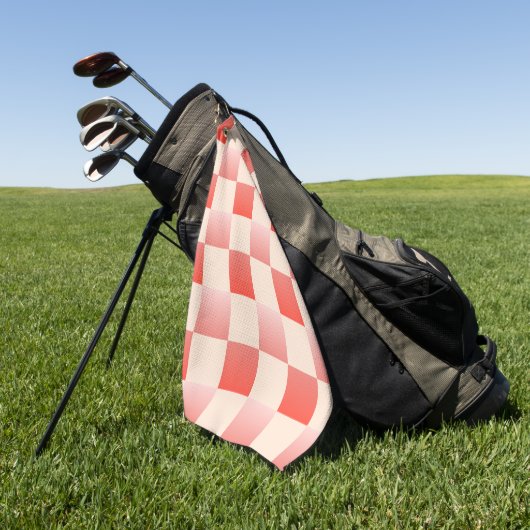 Koraalperzikgradiënt geruit golfhanddoek (Groen)