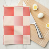 Koraalperzikgradiënt geruit theedoek (Quarter Fold)