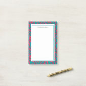 Koraalrif Abstract roze en Blauwgroen tropisch Post-it® Notes (Op bureau)
