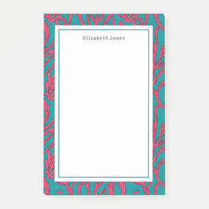Koraalrif Abstract roze en Blauwgroen tropisch Post-it® Notes