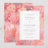 Koraalrif Blush Vibrant Weddenschap Kaart (Voorkant / Achterkant)