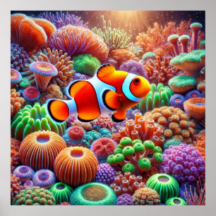 Koraalrif Clownvis Oceaan Wanddecoratie Poster