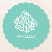 Koraalrif Custom Naam Summer Beach Kartonnen Onderzetters (Voorkant)