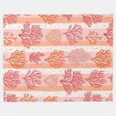 Koraalrif Dromen: Sinaasappel & Roze Patroon Fleec Fleece Deken (Voorkant (Horizontaal))