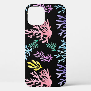 Koraalrif Elegantie: Waterverf Patroon iPhone 12 Hoesje