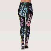Koraalrif Elegantie: Waterverf Patroon Leggings (Achterkant)
