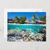 Koraalrif en een tropisch resort briefkaart (Voorkant / Achterkant)