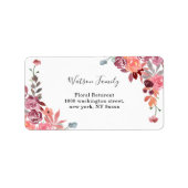 Koraalrif en perzikse Waterverf Etiket (Voorkant)