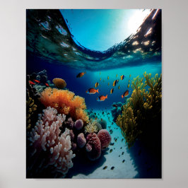 Koraalrif en tropisch viskoraalrif, avontuur poster