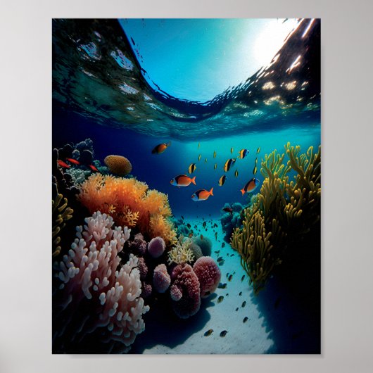 Koraalrif en tropisch viskoraalrif, avontuur poster (Voorkant)