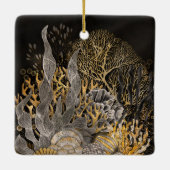 Koraalrif - Goud en Parel Symfonie Keramisch Ornament (Achterkant)
