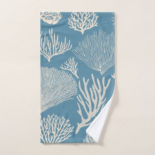 Koraalrif in blauw bad handdoek (Handdoek)