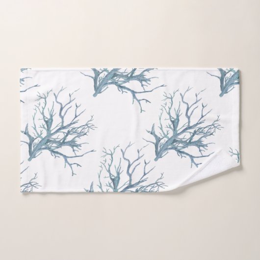 Koraalrif in donkerblauw bad handdoek (Handdoek)