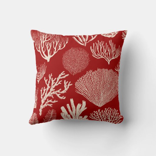 Koraalrif in het kussen van het rode badhanddoekje (Achterkant)