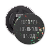 Koraalrif Inspirerend onder het oppervlak Button Flesopener (Voorkant)