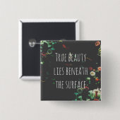 Koraalrif Inspirerend onder het oppervlak Vierkante Button 5,1 Cm (Voorkant /achterkant)