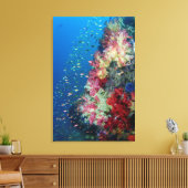 Koraalrif onder water, Indonesië Canvas Afdruk (Insitu (Woonkamer))