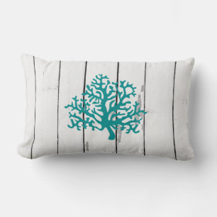 Koraalrif Schip Rustiek Hout Strand Decor Kussen