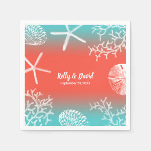 Koraalrif Starfish Tropical Beach Wedding Servet