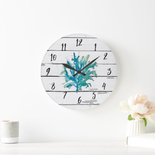 Koraalrif Turquoise Beach Decor Rustc Shiplap Grote Klok (Huis)
