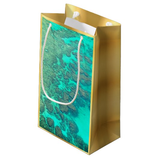 Koraalrif turquoise oceaanwater klein cadeauzakje (Achterkant Gekanteld)