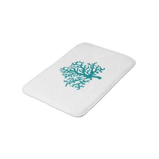 Koraalrif Turquoise White Bath Mat (Gekanteld)