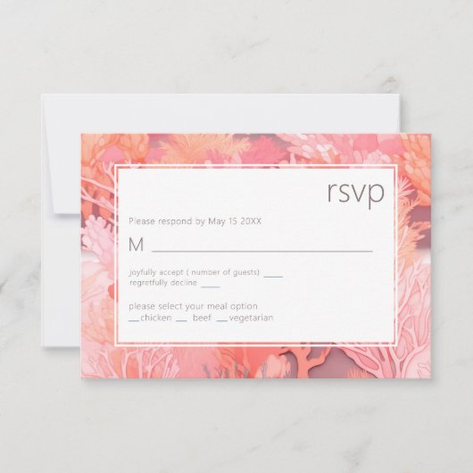 Koraalrif Vibrant Blush roze RSVP (Voorkant)