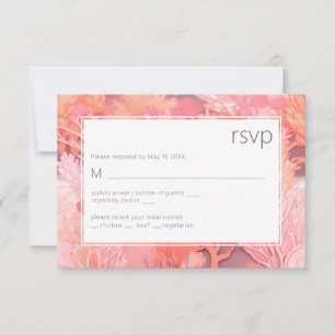 Koraalrif Vibrant Blush roze RSVP Kaartje