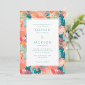 Koraalrif Vibrant Weddenschap Kaart (Staand voorkant)