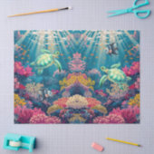 Koraalrif, Zee Schildpadden & Vis Decoupage Tissuepapier (Craft)
