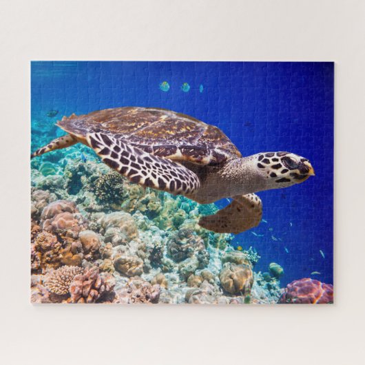 Koraalrif Zee Turtle Legpuzzel (Horizontaal)
