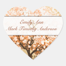 Koraalril Heart Leaf Tree Weddenschap Hart Sticker